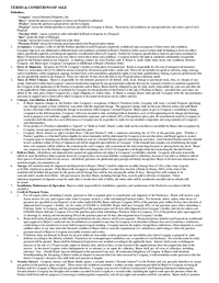 Thumbnail of document Sale Terms Conditions Warranty