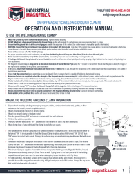 Thumbnail of document On/Off Magnetic Welding Ground Clamps